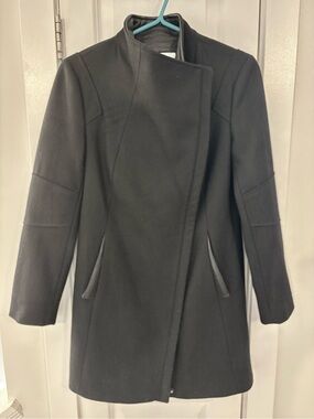 Calvin Klein Black Asymmetrical Trench Coat